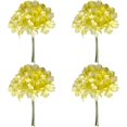 thumbnail image 1 of 4 Bouquets Silk Hydrangea Artificial Flowers, Dried Style Fake Hydrangea Stems, Faux Fall Floral for Wedding, Baby Shower & Table Centerpiece Decor, Yellow, 11in, 1 of 5