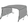 thumbnail image 1 of 4 Bow Bimini Top Boat Cover, 1" Aluminum Alloy Frame Bimini Top with 2 Adjustable Rear, Zippered Storage Boot, PU Coating Canvas, 1 of 8