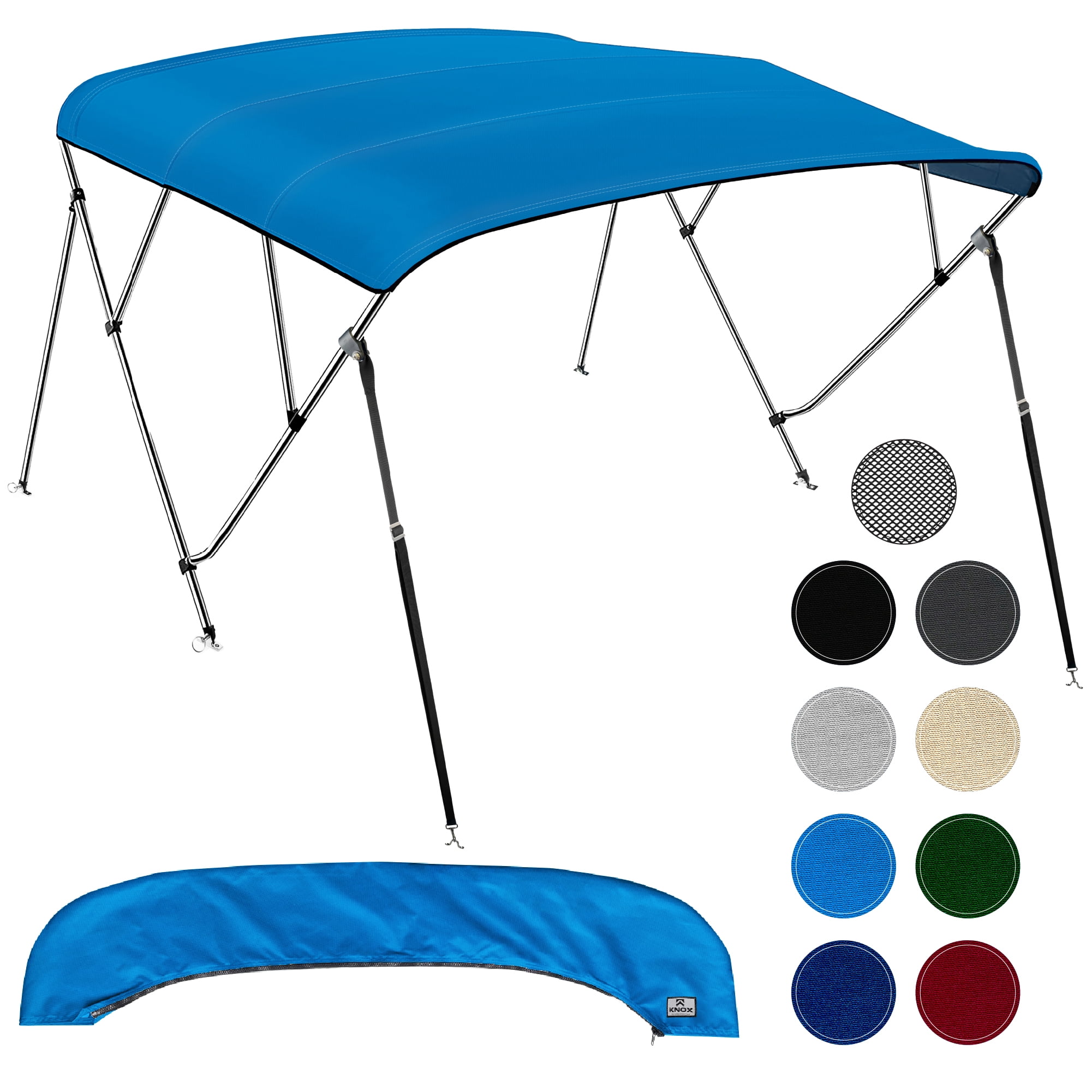 4 Bow Bimini Tops for Boats, Fadeproof, Support Poles, Storage Boot