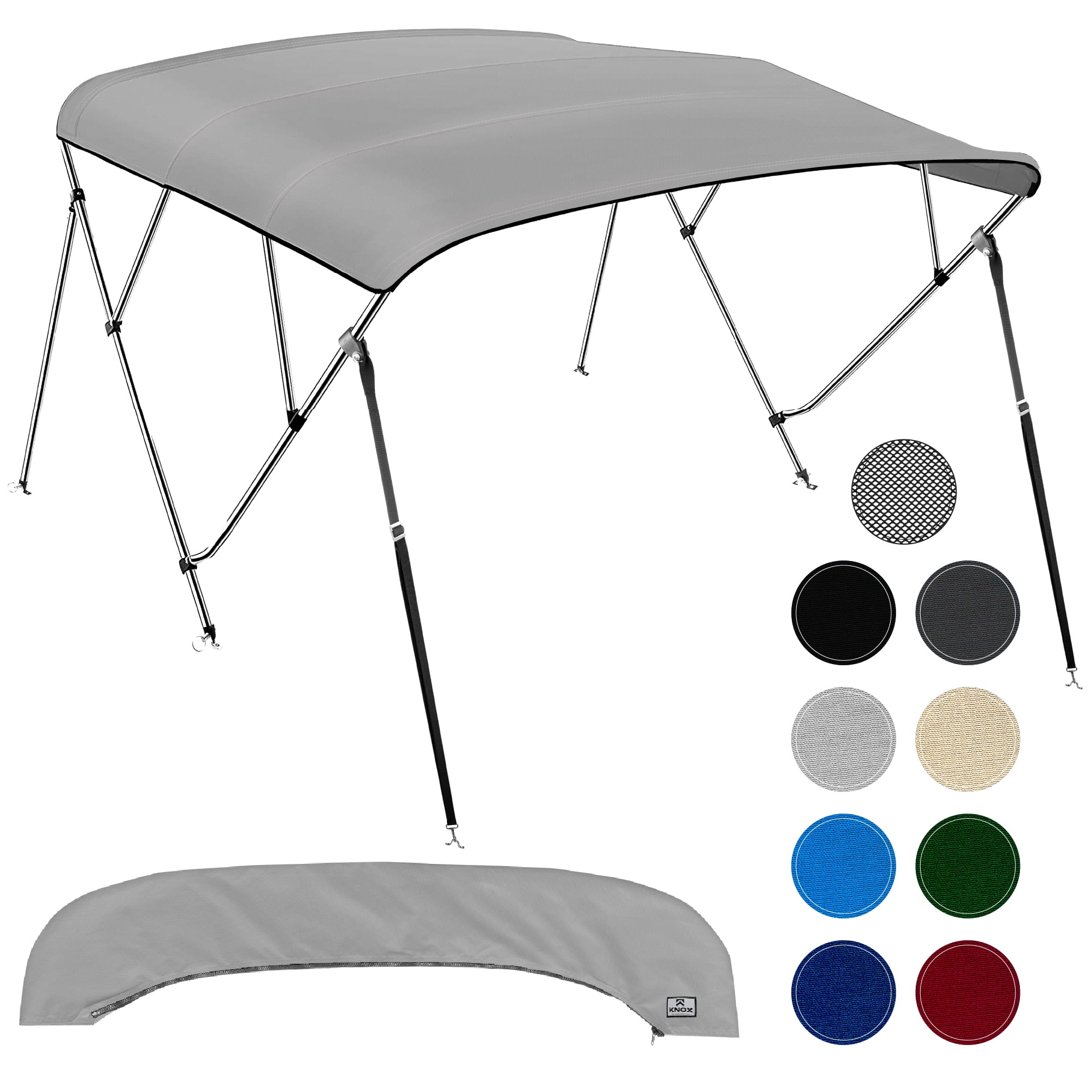 4 Bow Bimini Tops for Boats, Fadeproof, Support Poles, Storage Boot