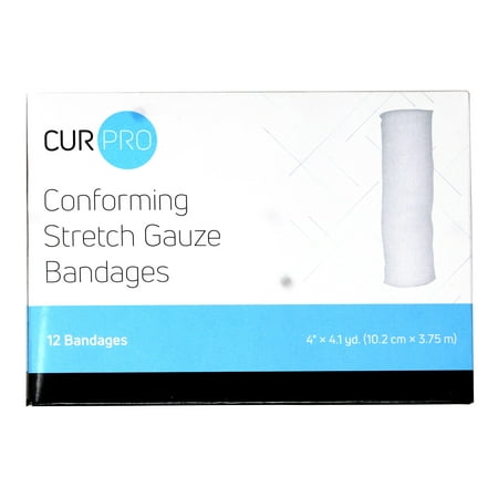 4 Pack - Dynarex Stretch Gauze Bandages, 4" x 4.1 yd, Non-Sterile & Latex-Free, Wound Care in Medical and Home Environments, 12 Count