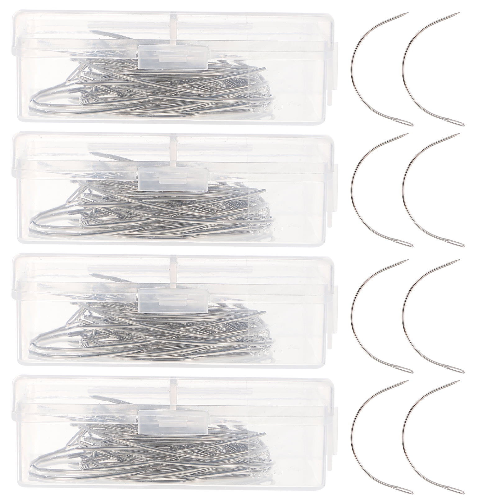 4 Boxes C-Shaped Curved Sewing Needles for Upholstery, Weaving, and Professional Sewing Accessories Kit