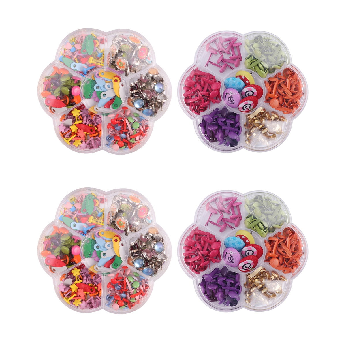4 Boxes Color Croissant Nail Crafting Brad Paper Fastener Child DIY