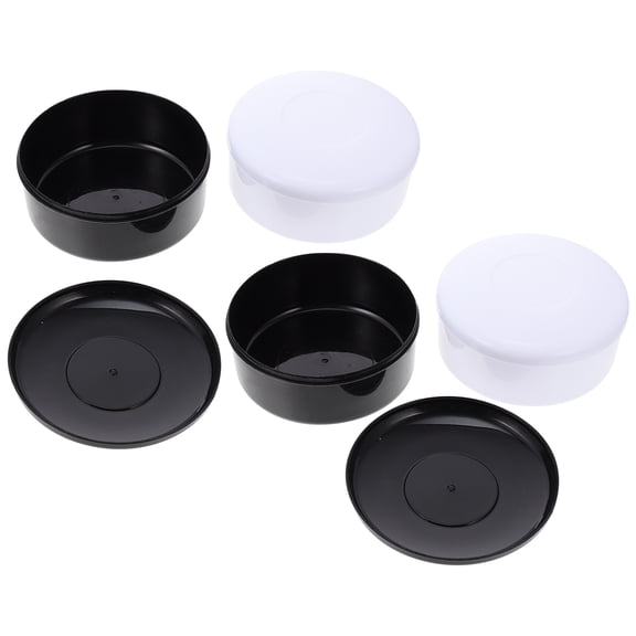 4 Boxes Go Game Set with Plastic Chess Pieces in Circular Travel Jar for Kids and Adults, White