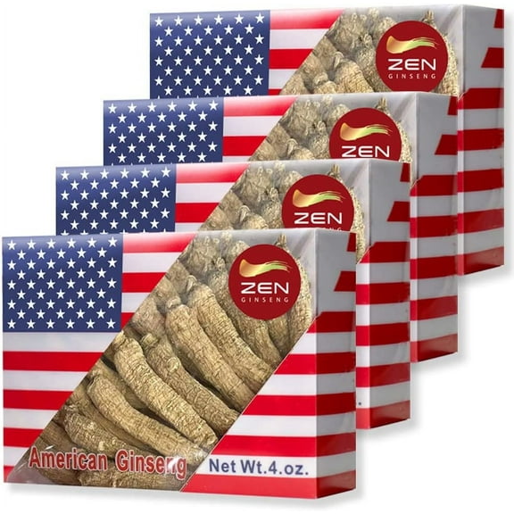 4 Boxes of Small Tail American Ginseng Root (4oz/Box)