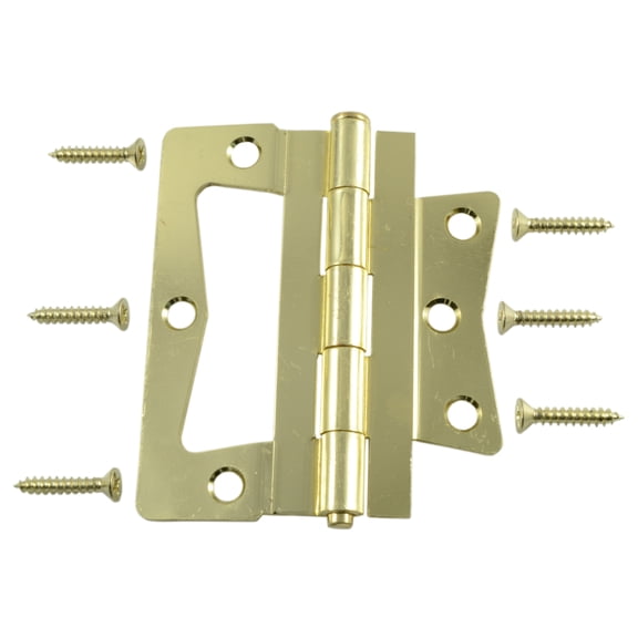 4" Brass Plated Steel Non-Mortise Hinges (1 pcs.)