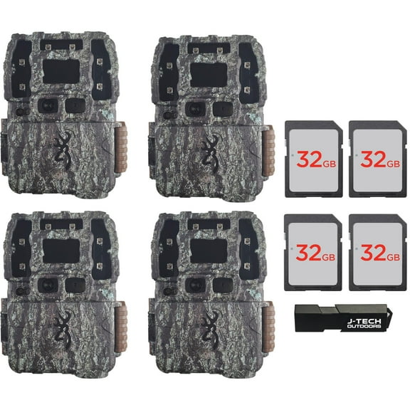 (4) Browning Strike Force Pro DCL Nano Trail Game Camera Bundle Includes 32GB Memory Card and J-TECH Card Reader (26MP) | BTC5DCLN
