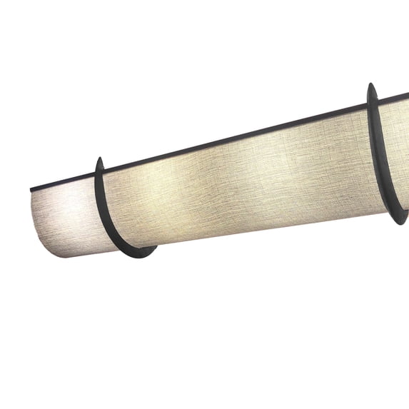 4 Bulb Bathroom Vanity Cover Light Shade, 25" inch Grey Fabric with Metallic Finish Brackets (Angela Gray w/Black)