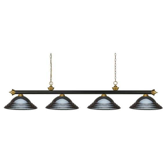4-Bulb Billiard Light with Stepped Gun Metal Shade