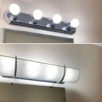 4 Bulb Vanity Light Shade with Black Brackets, 25" inch Bathroom Light Cover (White Linen w/Black)