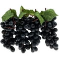 thumbnail image 1 of 4 Bunches Artificial Grape Lifelike Simulation Fruit Decorative Fake Black Grapes with Vines Kitchen Office Garden Home Prop Cabinet Display (36 kernels), 1 of 3
