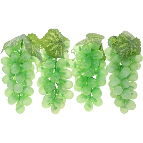 4 Bunches Artificial Plastic Fake Black Grapes with Vines Garland Decoration Winery Farmhouse Table Fruit Model Handmade Photography Props
