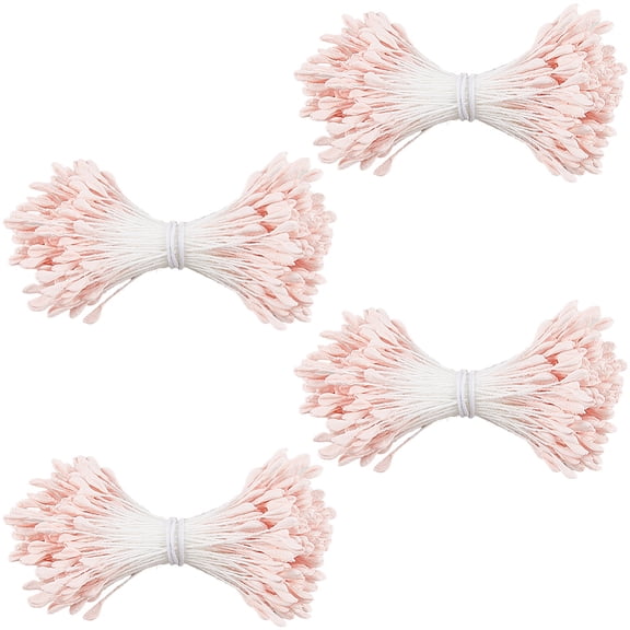 4 Bundle Gypsum with Cotton Cord Artificial Flower Core Pink 60x3x2mm 350pcs/bundle