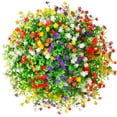thumbnail image 1 of 4 Bundles Artifical Spring Flower Outdoor Fake Plant Decor UV Resistant Faux Plastic Plants Hanging Plante Halloween Flower for Home Garden Porch Thanksgiving Christmas Decorations, 1 of 5