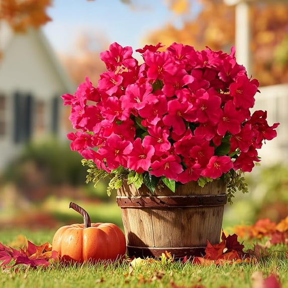 4 Bundles Artificial Azalea Flowers Silk Rose Red - Walmart.com