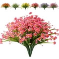 thumbnail image 1 of 4 Bundles Artificial Daisy Flowers Fake Sunflowers UV Resistant No Fade Faux Greenery Faux Plastic Flowers for Wedding Garden Hanging Planter Indoor Porch Patio Office Home Decoration, Pink, 1 of 6