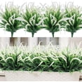 thumbnail image 1 of 4 Bundles Artificial Flowers Outdoor Plants Faux UV Resistant Lavender Plastic Shrubs Indoor Outside Greenery Bushes Flower (White Setaria), 1 of 14