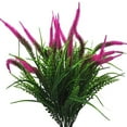 thumbnail image 1 of 4 Bundles Artificial Flowers Outdoor Plants Faux UV Resistant Lavender Plastic Shrubs Indoor Outside Greenery Bushes Flower (Red Setaria), 1 of 7