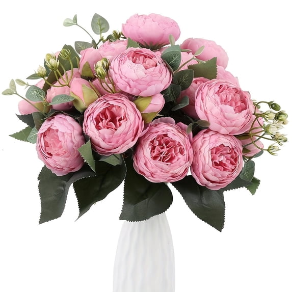4 Bundles Peonies Artificial Flowers Fake Flowers Bouquets for Home Wedding Decoration Table Centerpiece Party Bridal Floral Arrangements