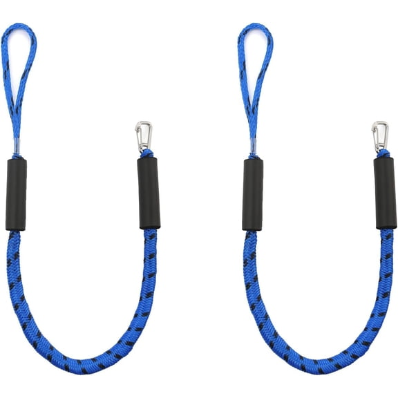 4 Bungee Dock Line, Mooring Rope with 316 Stainless Clip, Shock Absorbing Jet Ski Accessorie, Marine Grade Mooring Tie Downs for PWC,Kayak, Watercraft,SeaDoo, Pontoon, Blue 2Pack