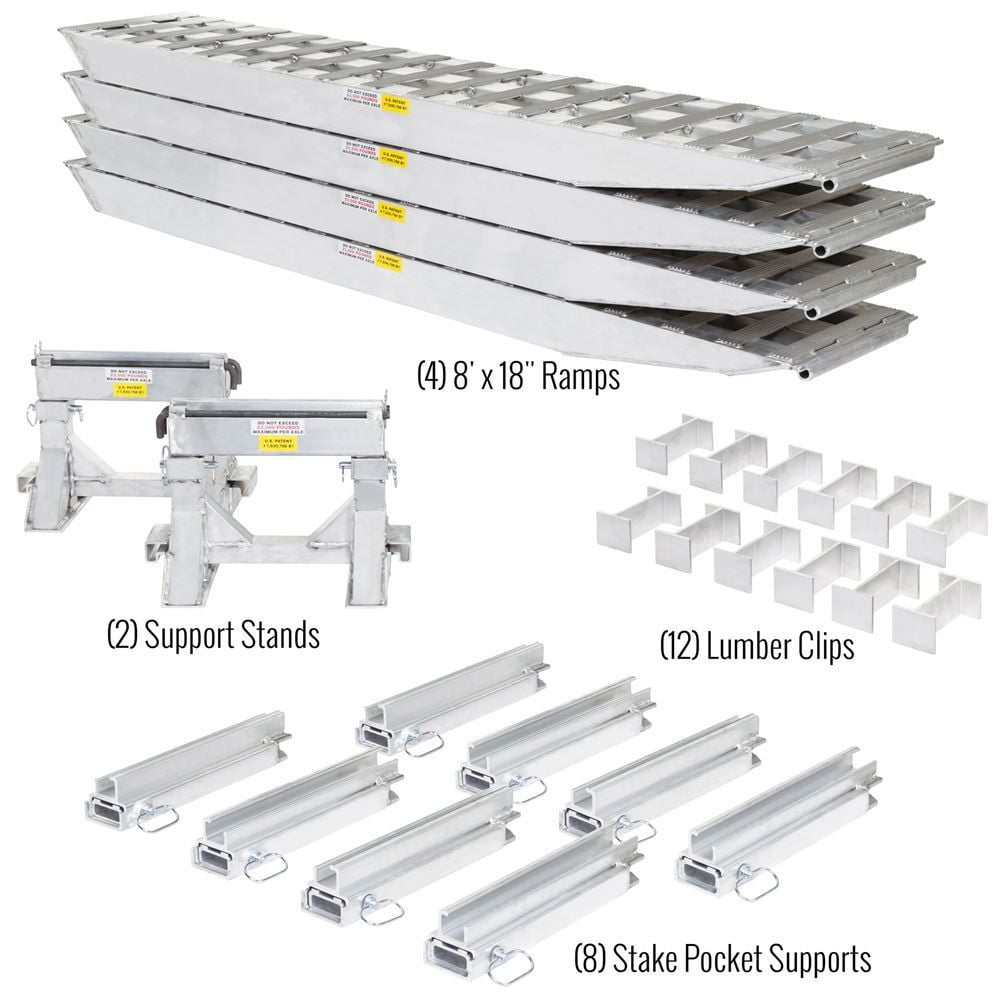 4-Bunk Load Leveler Step Drop Deck Trailer Modular Ramp - Walmart.com