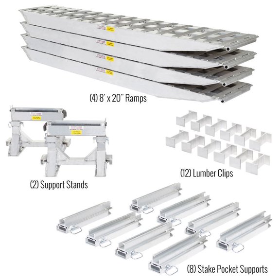 4-Bunk Modular Drop Step Deck Load Leveler 23,500 LB Ramp