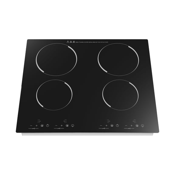 4-Burner Electric Cooktop 3000W 110V, 9-Level Temp 80-650C, LED Touch Control, Ceramic Glass, for Home Kitchen Countertop Built-in