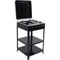 thumbnail image 1 of 4 Burner Gas Stove, Portable Outdoor Stove with Double storage shelves and Independent Knobs, Heavy Duty Propane Gas Cooker with Wind Blocking Cover for Outdoor Camping BBQ(Black), 1 of 18