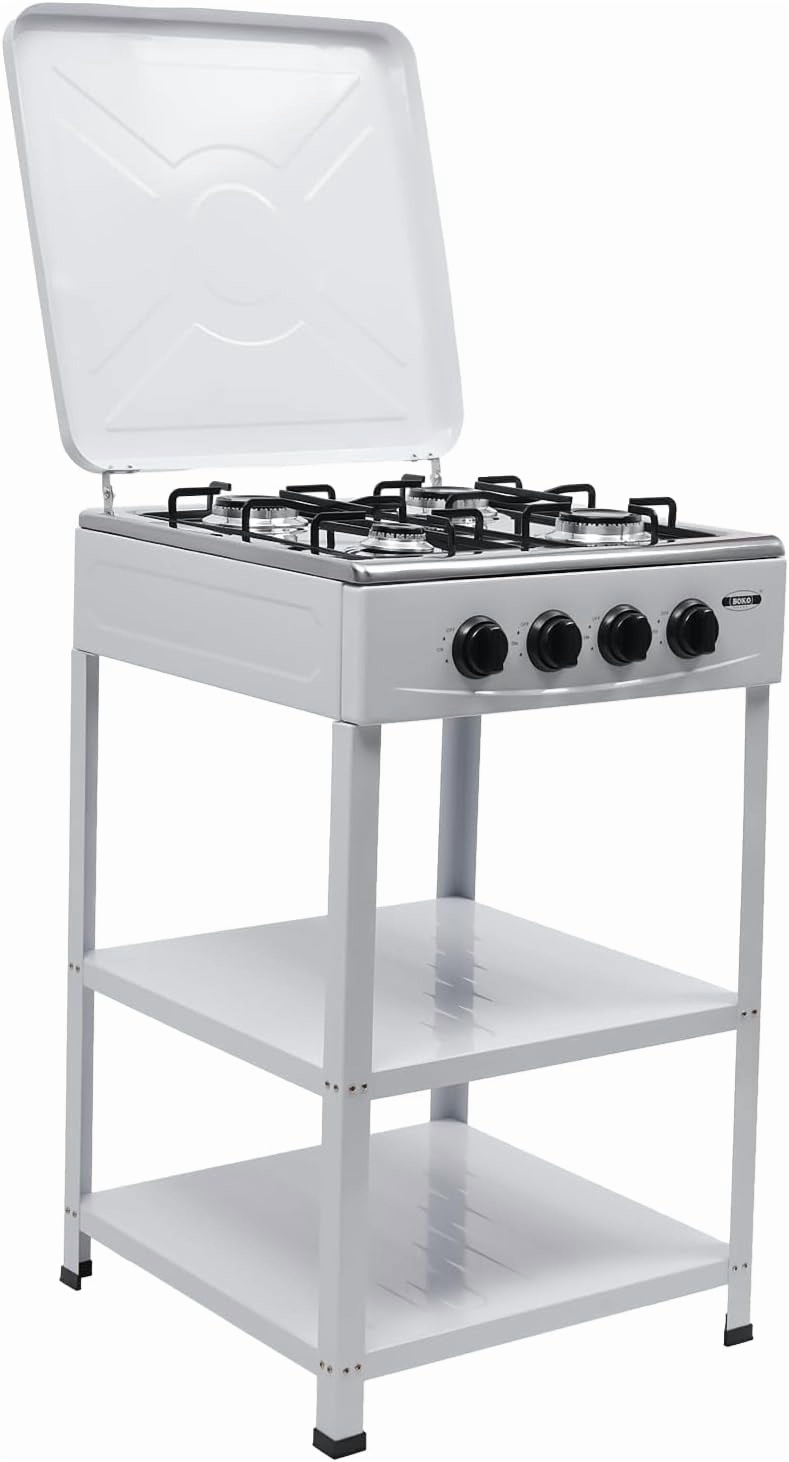 4 Burner Gas Stove Portable Stove Set with Support Leg Stand, Manual Ignition Camping Stove, Camping Cookware Set for Apartment, Outdoor Cooking Camping (Without connecting hose)