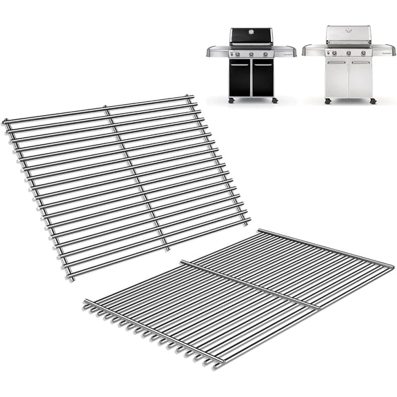 4 Burner Genesis II Grill Grates for Weber Genesis 2 GS4 E-310 E-330 E-315 E-325 S-345 Grill Replacement Parts, for Weber Genesis II/ II LX300 Series S-310 II S-335 II SE-335 II 66095 66802 Grates