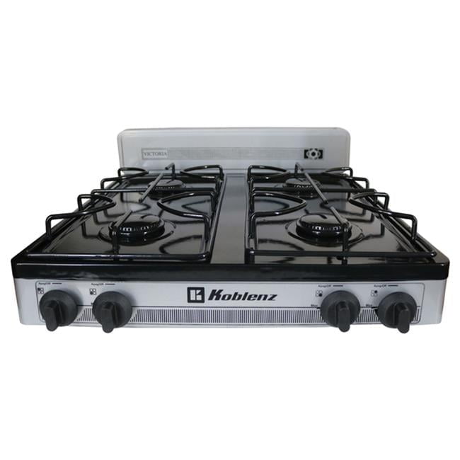 4 Burner Outdoor Propane Stove for Camping, Silver
