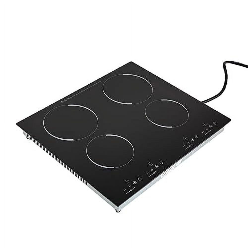 4 Burners Electric Cooktop 110V 3000W Built-in Electric Stove Top 9 Heating Level Countertop Burner with Timer and Temperature Controller Touch-Adjustable Control