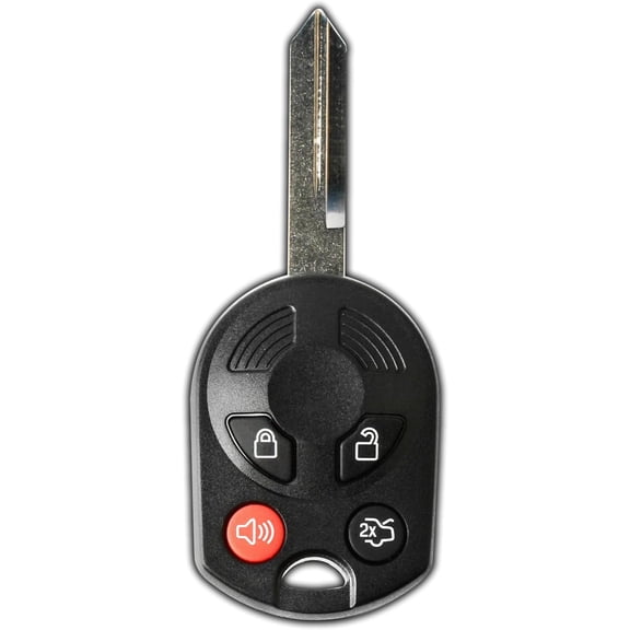 4-Button Black Key Fob Replacement for 2000-2017 Ford Lincoln Mercury Passenger Cars, OUCD6000022, Programming Guide Included