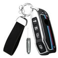 thumbnail image 1 of 4-Button Car Key Cover Case Fit for Kia Seltos Forte Sportage Seltos K5 Soul Sorento Cerato Telluride Flip Folding Key Fob Metal Key Housing Silicone Key Bag, 1 of 8