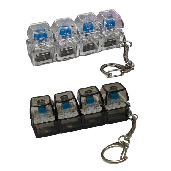 4‑Button Mechanical Keyboard Fidget Simulator, Glowing Click Feedback Portable Toy for Office, Desk & Commute Mood Regulation