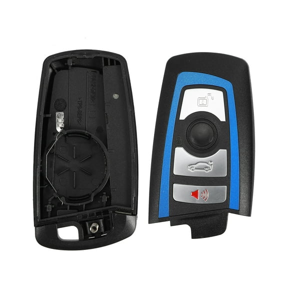 4 Button Replacement Key Fob Case Keyless Entry Remote Key Shell for BMW 328i with Blade No Chip Blue