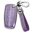 thumbnail image 1 of 4-Button Smart Remote Key Case Compatible with Ford Explorer Bronco Expedition Car Key Skin Full Protection for Escape Edge Maverick 2017-2022, 1 of 5