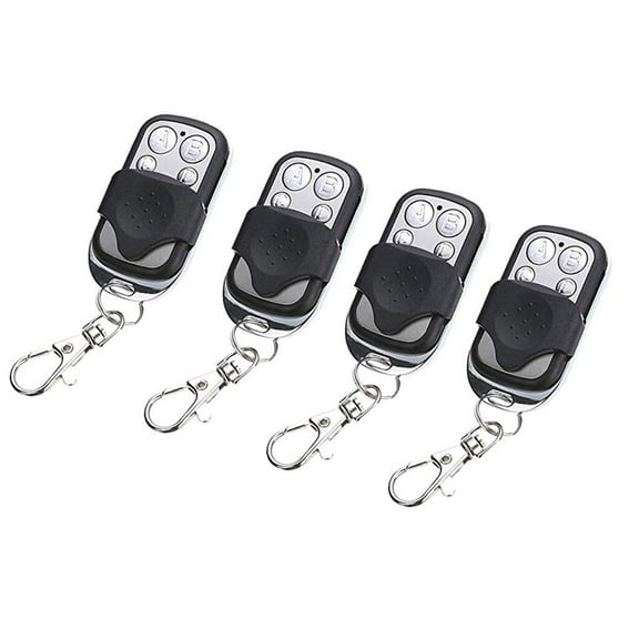 4-Button Universal Gate Remote Control for FAAC, NICE & More, 433.92 MHz Self-Learning Garage Opener with 4 Programmable Codes, Includes 4 Remotes