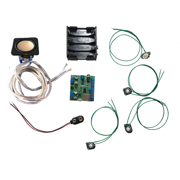 4 Buttons MP3 player with Buttons, Speaker and Battery Box