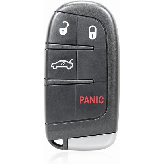 4 Buttons Smart Proximity Replacement Keyless Entry Remote Car Key Fob Black for Dodge- Charger 11-18 for Dart 14-16 for Challenger 15-18 46 Chip with Door Key