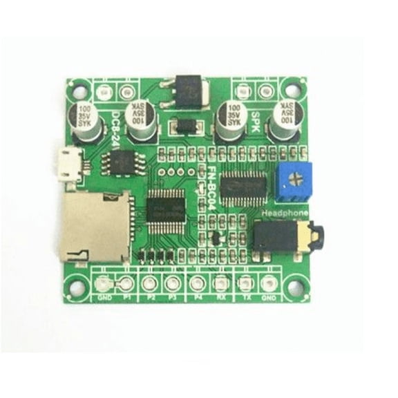 4 Buttons Triggered MP3 Player Board with 10W Amplifier and Solder Pads