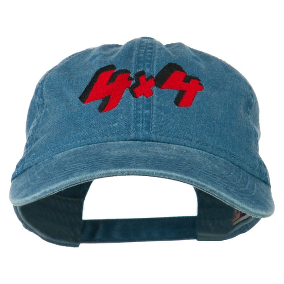 4 By 4 Embroidered Washed Cap - Sky Blue OSFM