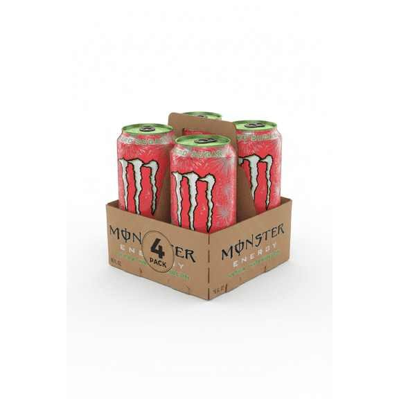 4 CAN  Monster Ultra Watermelon, Sugar Free Energy Drink, 16 fl oz