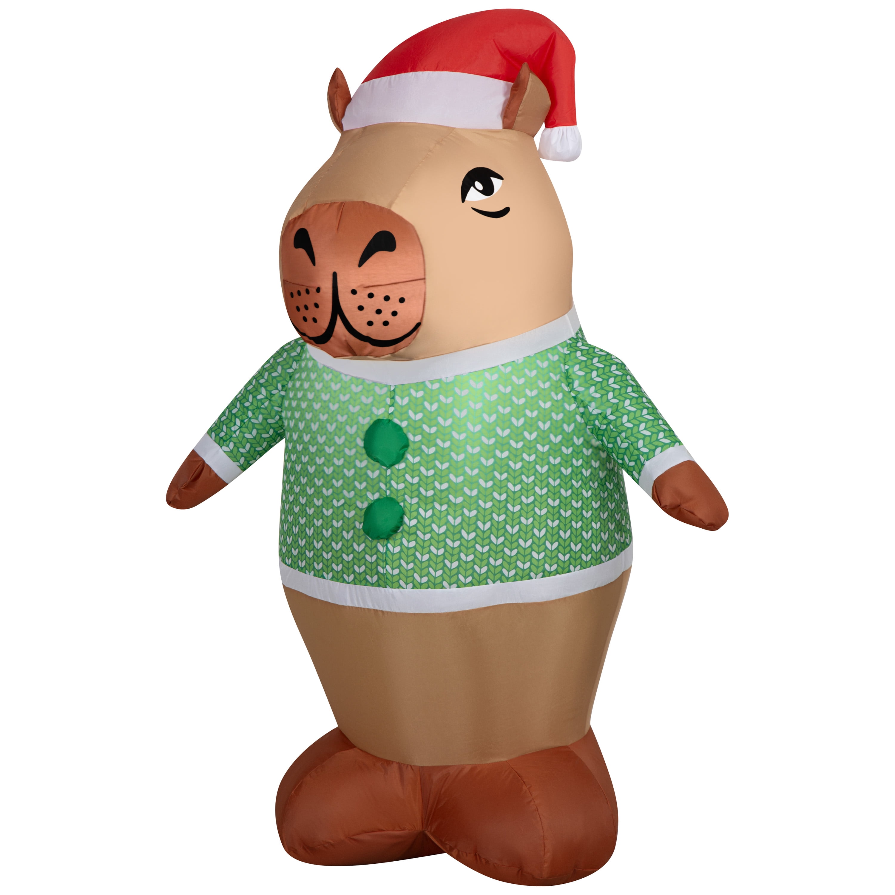 4 ft Capybara Christmas Airblown Yard Inflatable, Multicolor, by Holiday Time