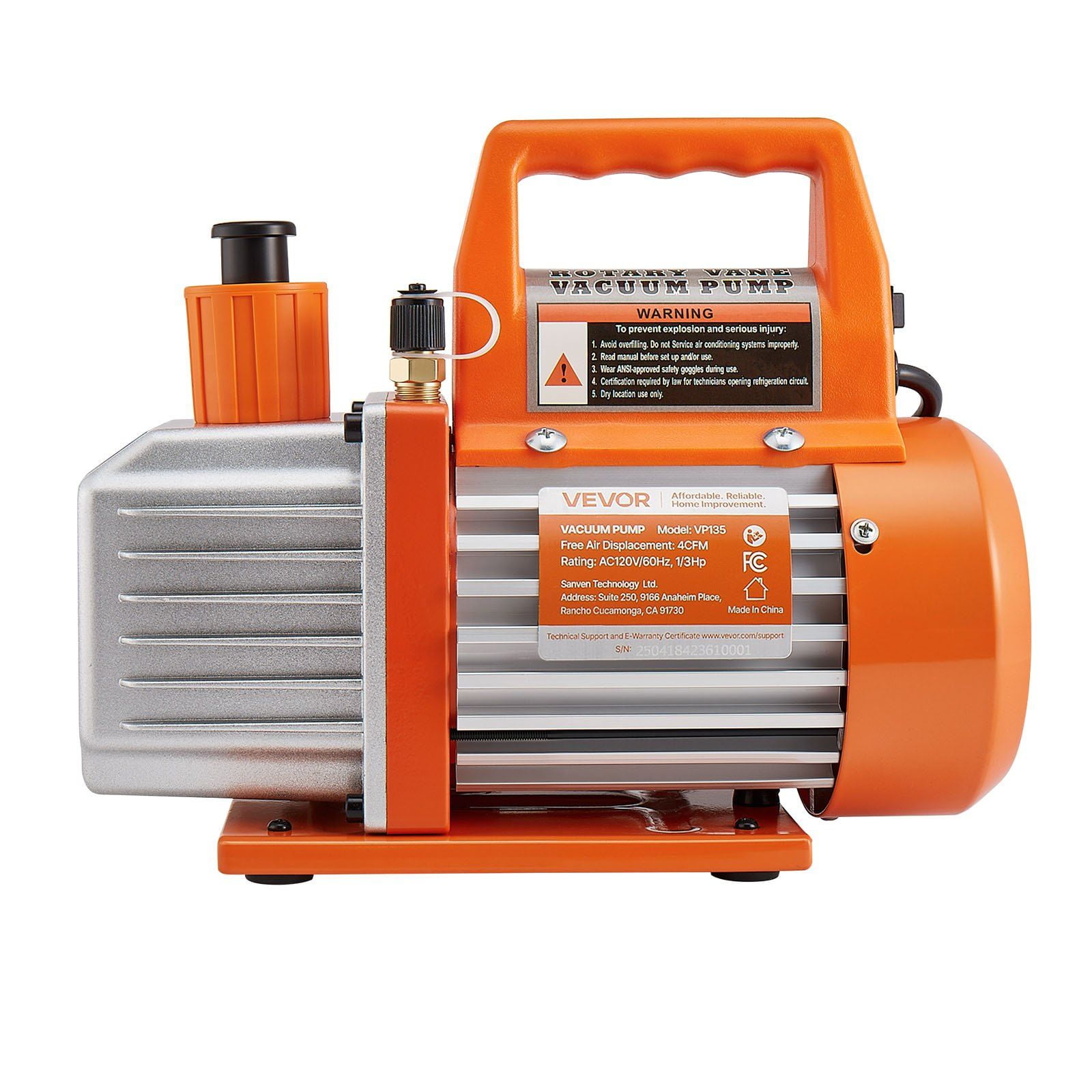 Kit Pompe à Vide 4 CFM Et Manomètres OMT - 1/3 HP, Pour Climatisation Et CVC, Complet Avec Accessoires