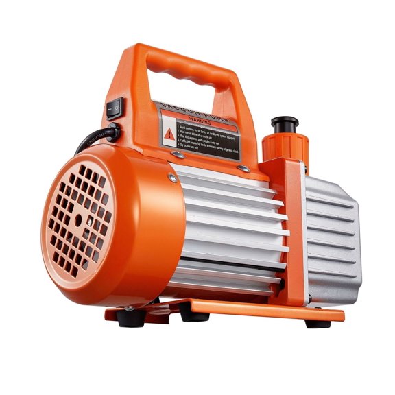 4 CFM 1/3 Single Stage Vane Vacuum Pump with A/C Manifold Gauge Kit, Refrigerant Leak Detector, 3-Color Hose, R134a R22 R410a Adapter, 5 Pa Ultra-High Vacuum for Auto HVAC Industrial