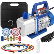 4 CFM AC Vacuum Pump and Gauge Set, for Mini Split/HVAC/Auto Systems,Manifold Gauge Kit Compatible with R134a R12 R22 R502, with R134a Can Tap