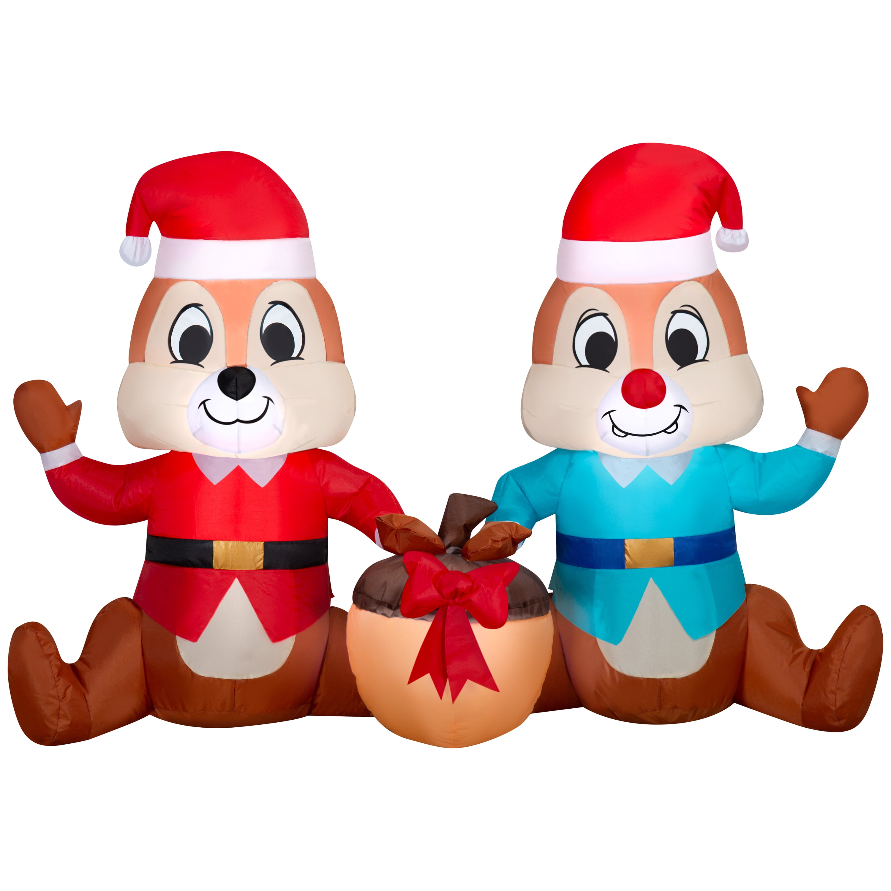 Christmas Chip and Dale Holiday LED Lighted Yard Inflatable Decoration Disney, 4 ft