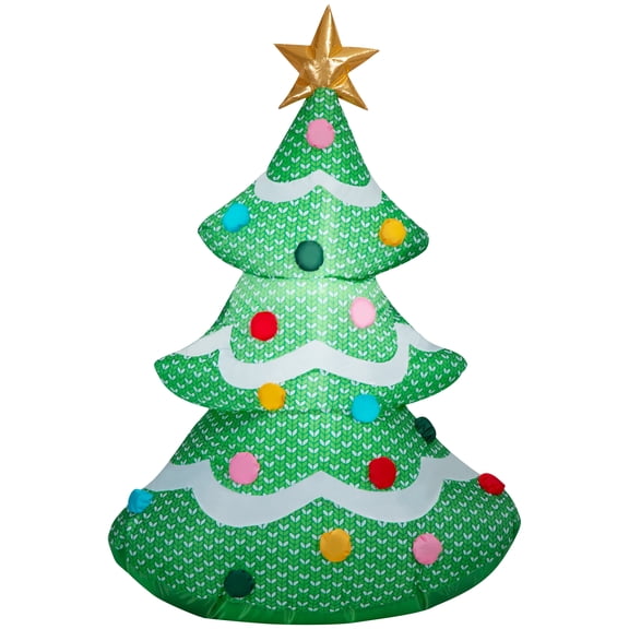 Multicolor Christmas Tree Airblown Yard Inflatable, 4', by Holiday Time