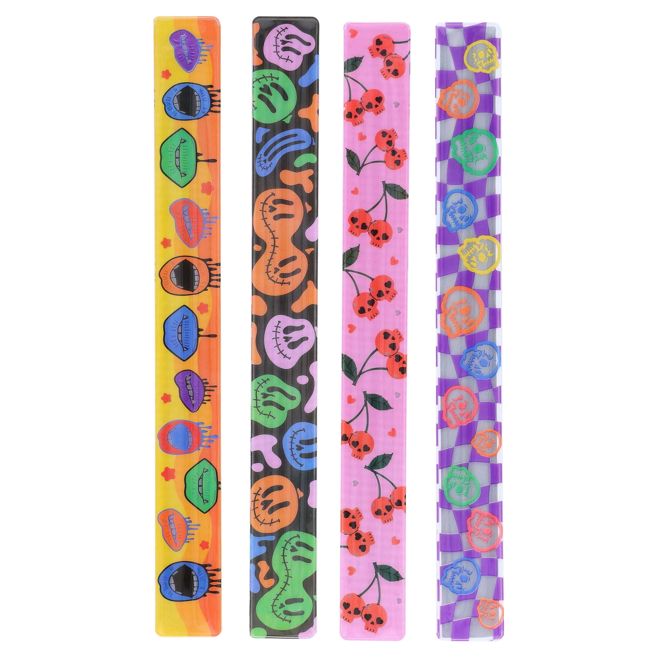 Reflective Slap Bracelet Party Favors, Multicolor, 4 Count, Halloween by Way To Celebrate